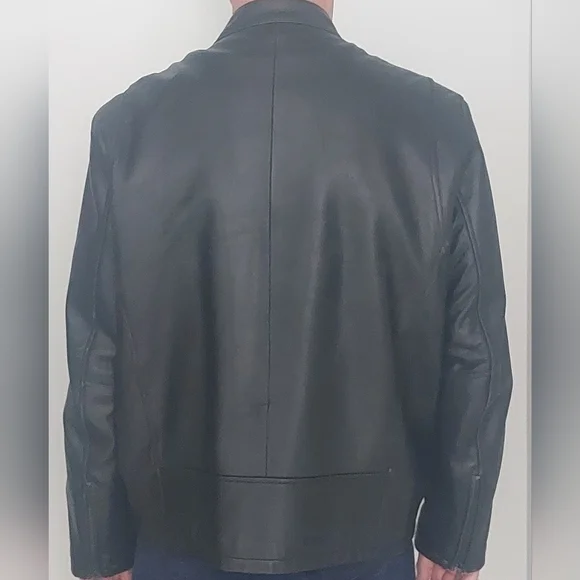 VINCE CAMUTO, Size XXL, black Leather Jacket. 2 in 1 removable Vest - Picture 4 of 10